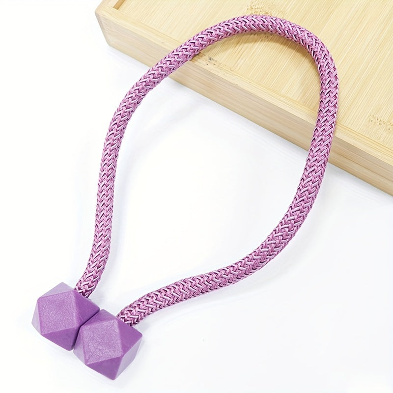 Modern Minimalist Curtain Tieback Set Plastic Cube Clips Blue Pink Peach Brown Window Drapery Holders