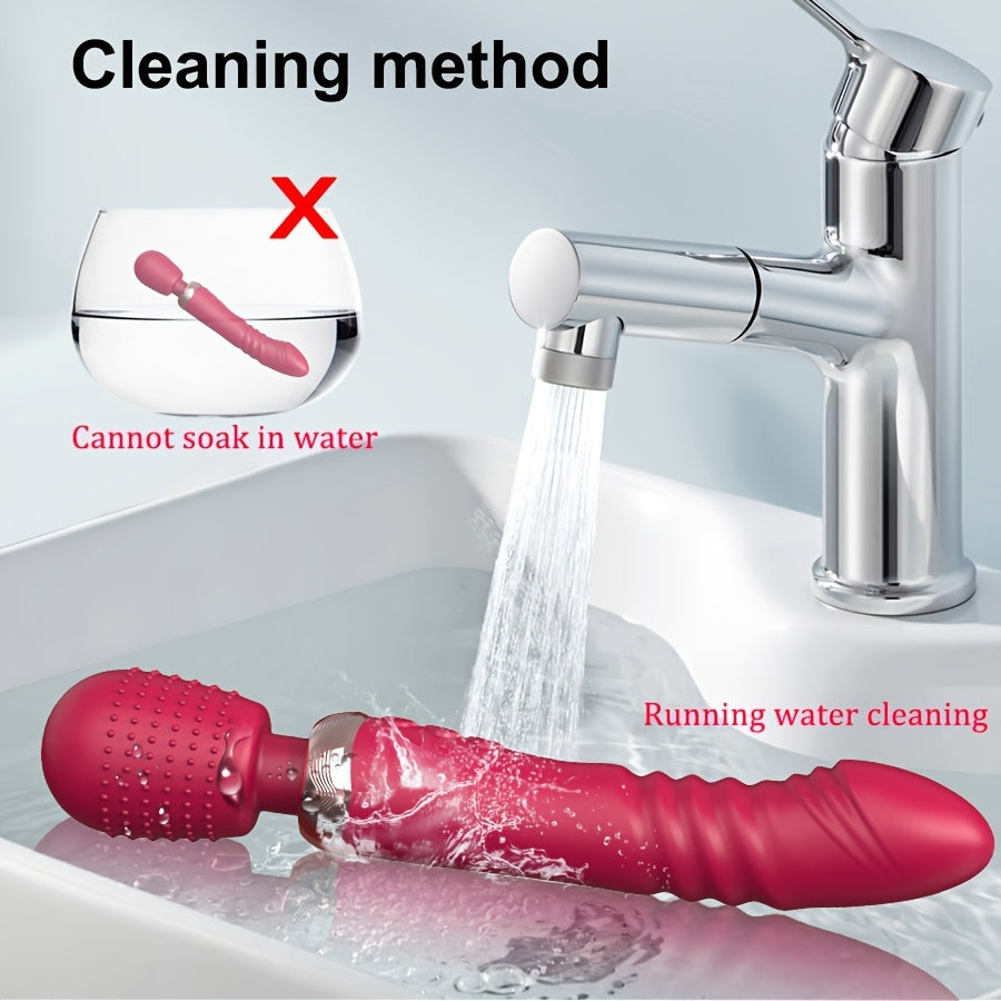 Men va Women uchun Silikonli Thrust Vibrator, Ikki Motorli G-Spot Massager