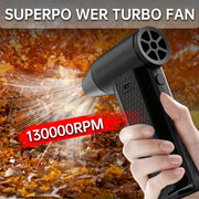 Electric Air Blower 130,000 RPM Turbo Fan 5W Rechargeable Lithium Battery