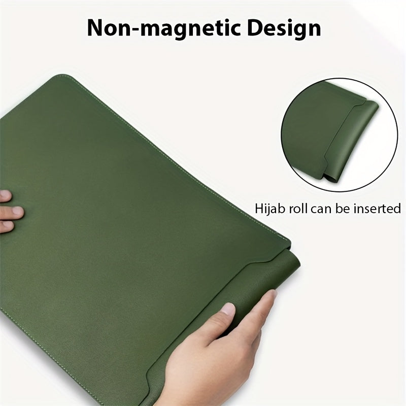 Synthetic Leather Laptop Sleeve for MacBook, Lenovo, Huawei, Xiaomi, iPad Air in Black or Green