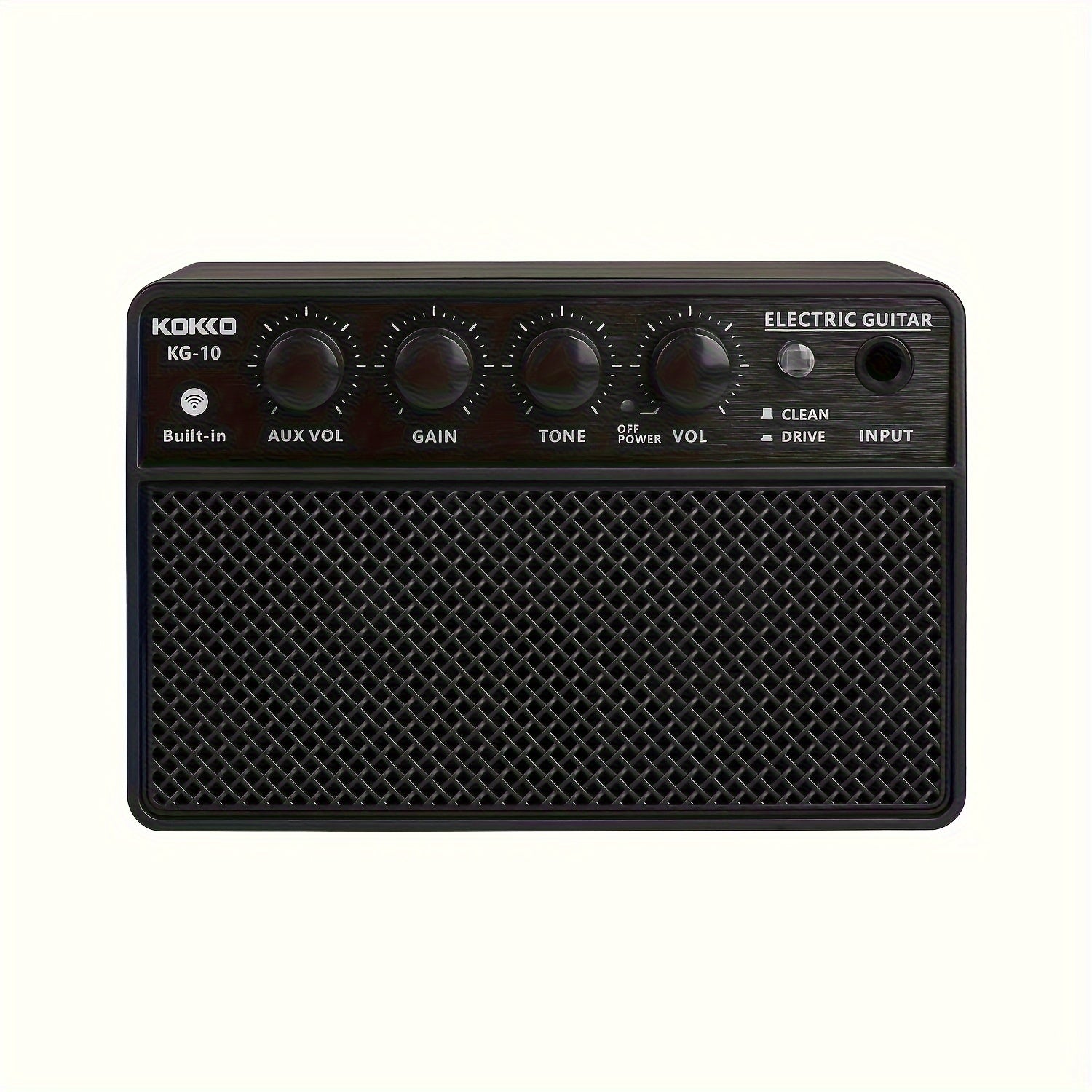 Portable Electric Guitar Amplifier Black Plastic Rechargeable Battery Built-in Effects Aux Input