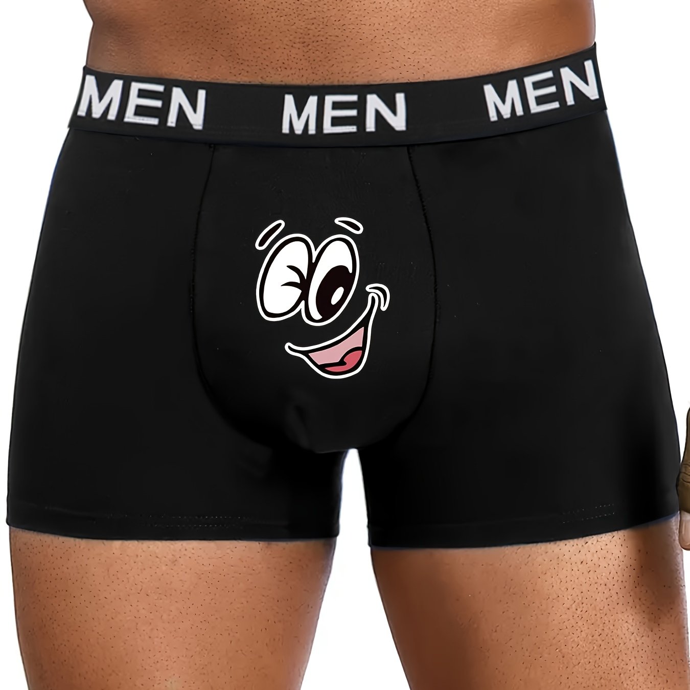 Men's Breathable Thin Boxer Shorts with Cute Print Polyester Elastane