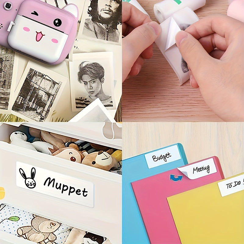 Mini Pocket Printer for Printing Text and Pictures on 57x30mm Self-Adhesive Thermal Paper