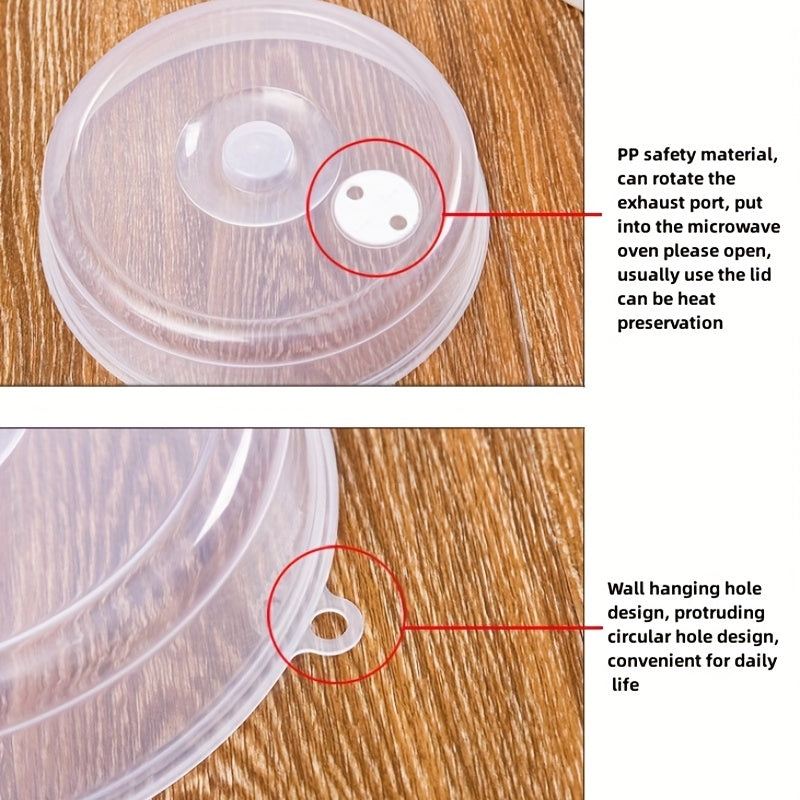 2 Pieces Microwave Oven Food Covers, Transparent Plastic, Anti-Splash Bowl Covers