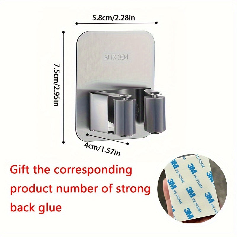 Juego de 3 ganchos de pared de acero inoxidable sin taladro, duraderos y para organización