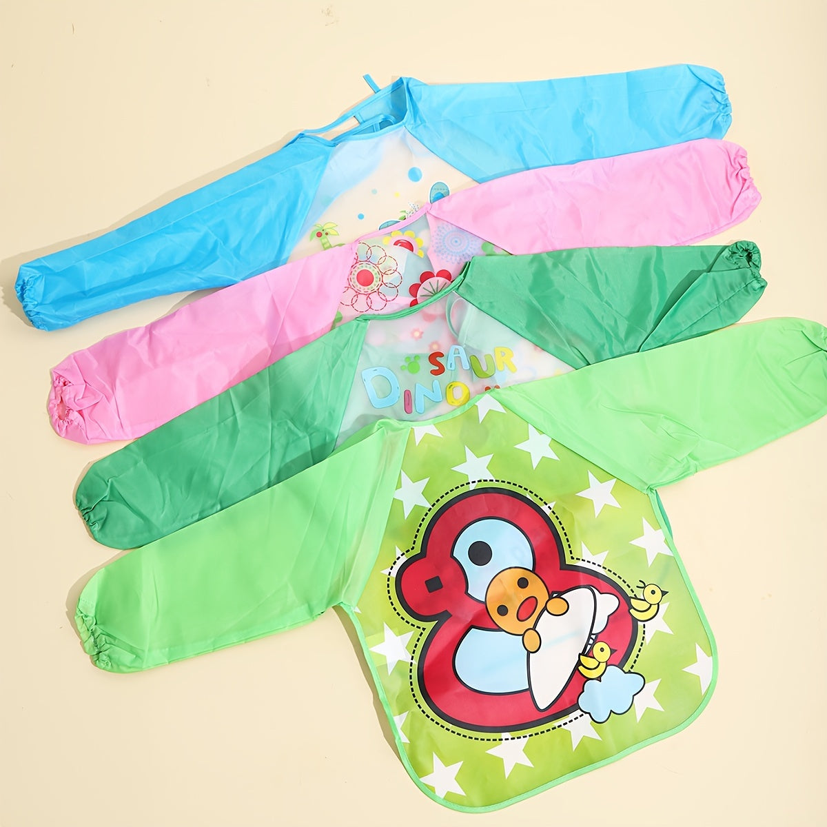 Kids Waterproof Paint Coveralls Aprons with Lunch Pockets for Children 0+ 3+