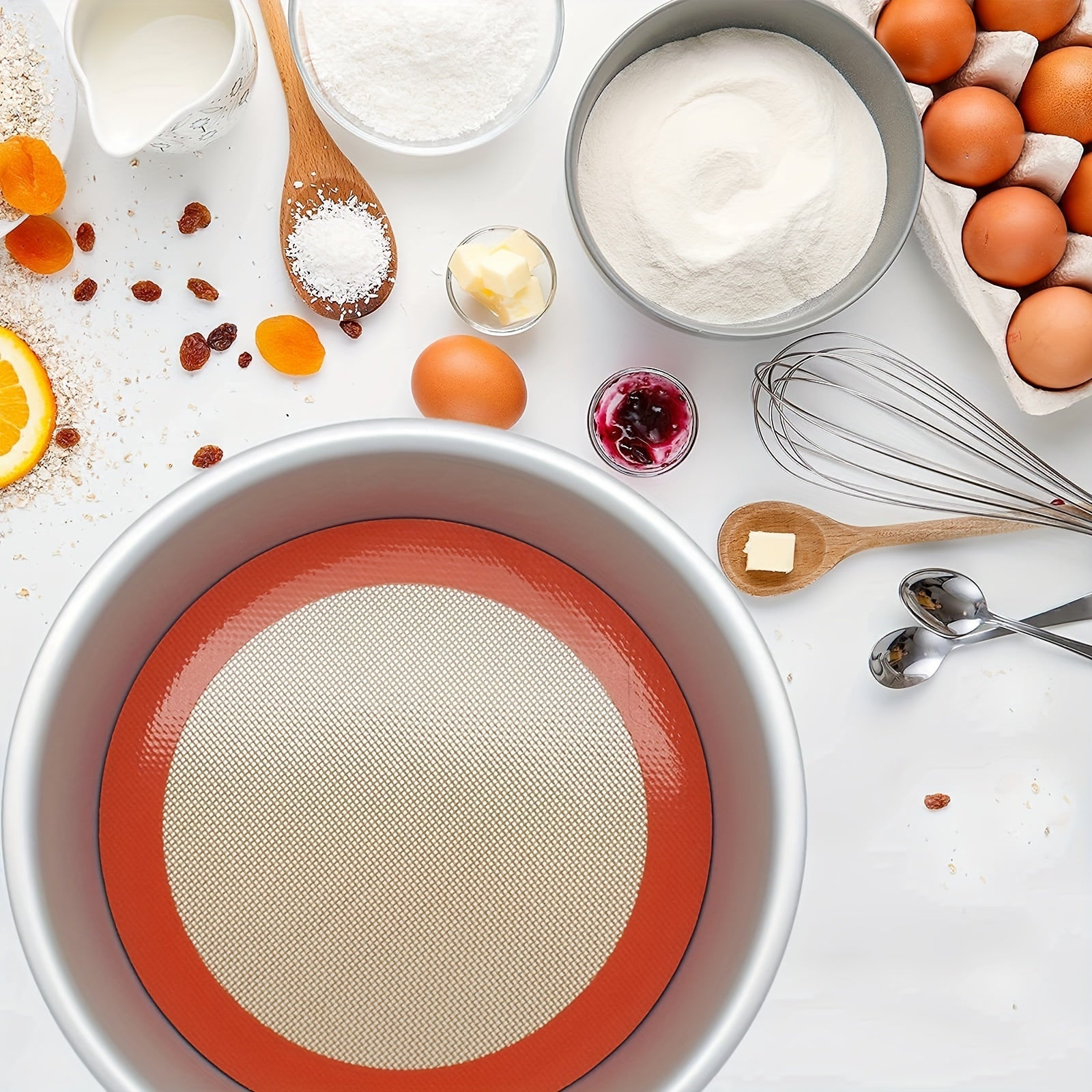 5-Donali Silikon Pishirish Matlari To'plami, pech uchun yopishmaydigan qog'ozlar, cookie va pirojnoe uchun