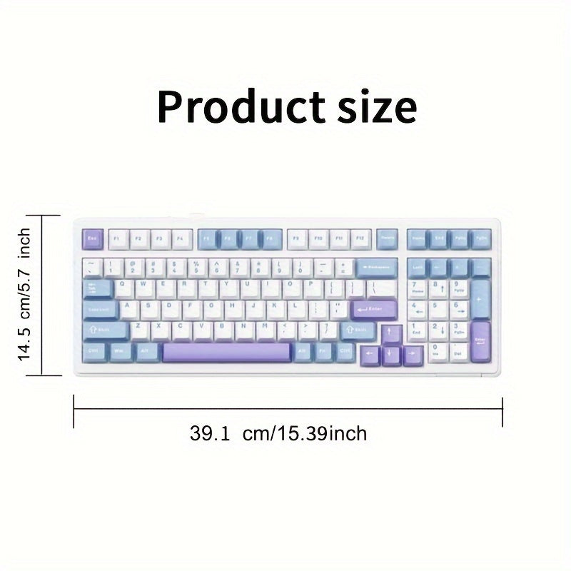 Mechanical Gaming Keyboard RGB Backlit 99 Keys Wireless Wired Hot Swap PBT Type-C