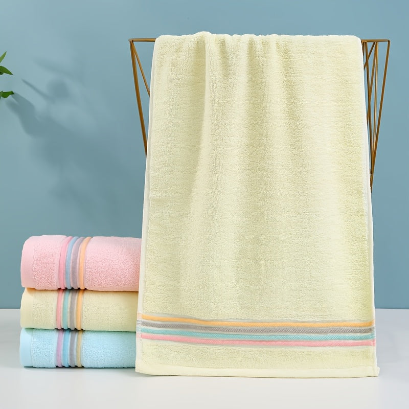 3-Pack Cotton Knitted Towels with Stripes Space Theme 420 GSM Multi-Color