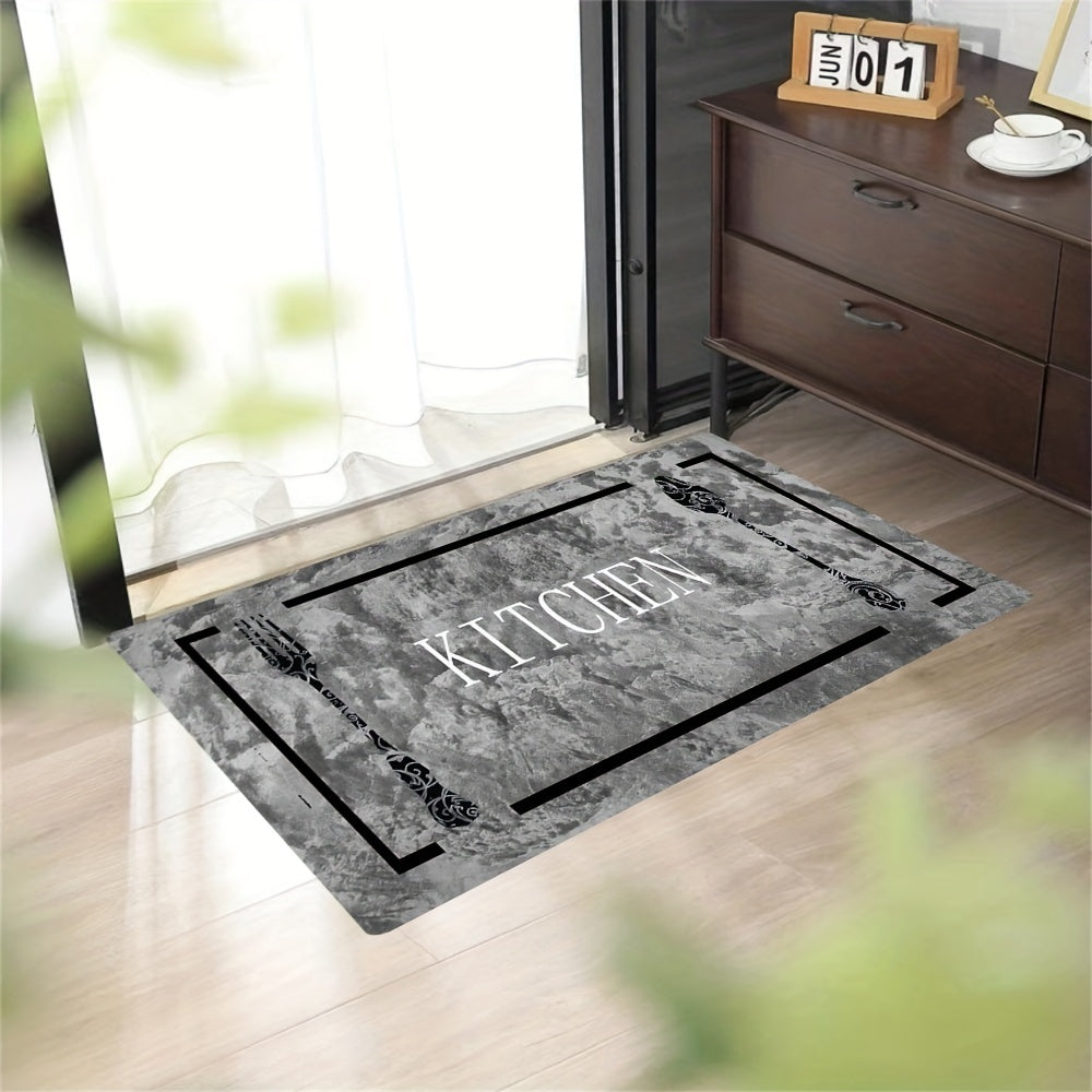 Farmhouse Kitchen Runner Rug Water-Resistant Braided Polyester Non-Slip Mat
