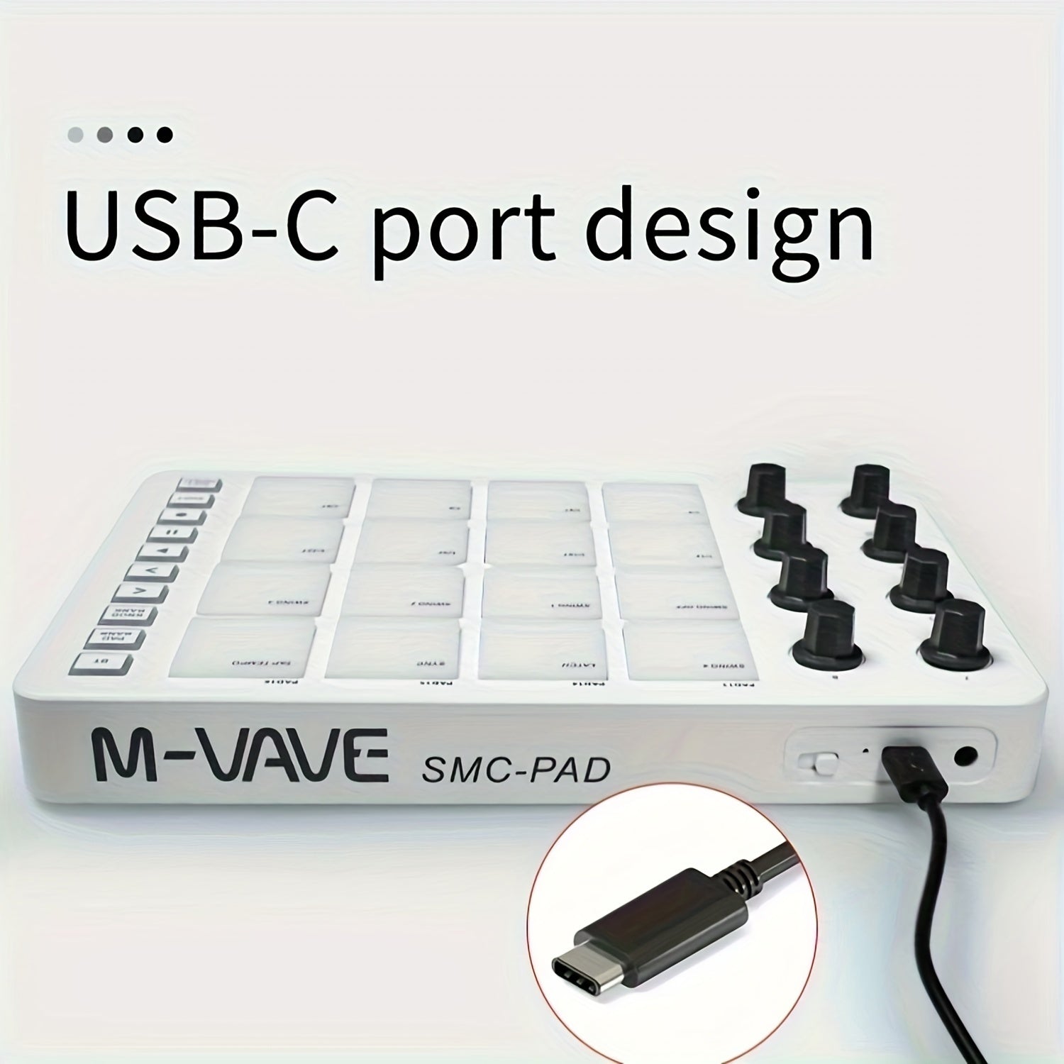 Wireless MIDI Controller with RGB Drum Pads Touch Feedback and Built-in Battery