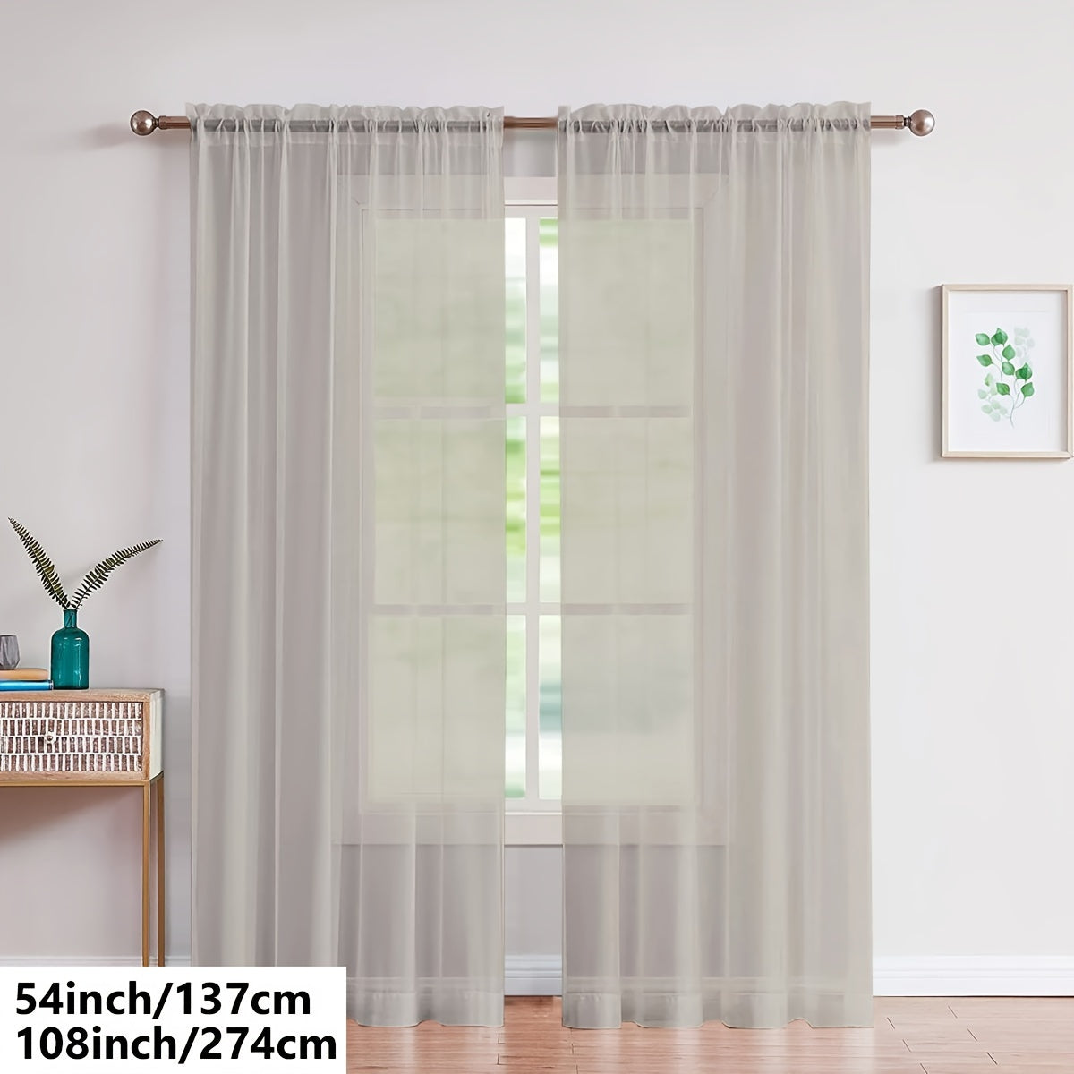Cortinas de gasa blancas ligeras para sala de estar y dormitorio, transparentes, para barra