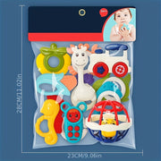 Infant Baby Toys for Soothing Teething Rings Rattles Handgrip Toys Mixed Color 3M+