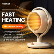 Travel-Friendly Ceramic Space Heater with 2 Heat Levels, Compact Desktop for Indoor Use