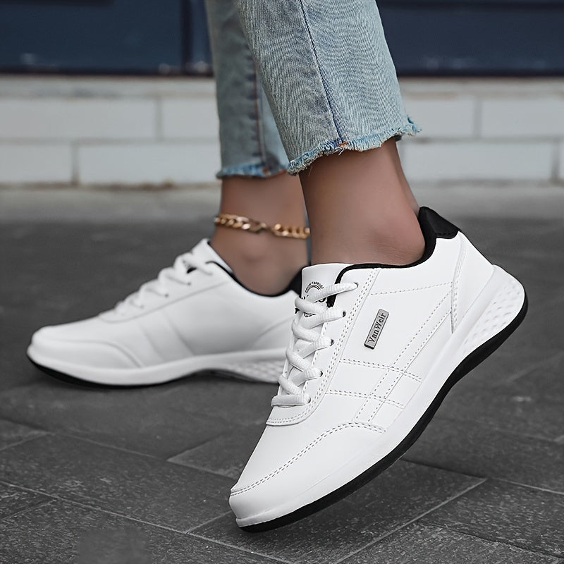 Women's Casual Lace-Up Sneakers with Platform Soft Sole Low Top All-Season
