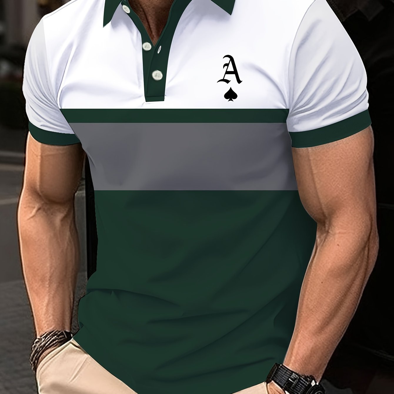 Large Plaid Striped Short Sleeve Shirt Digital Print Casual Summer Polyester