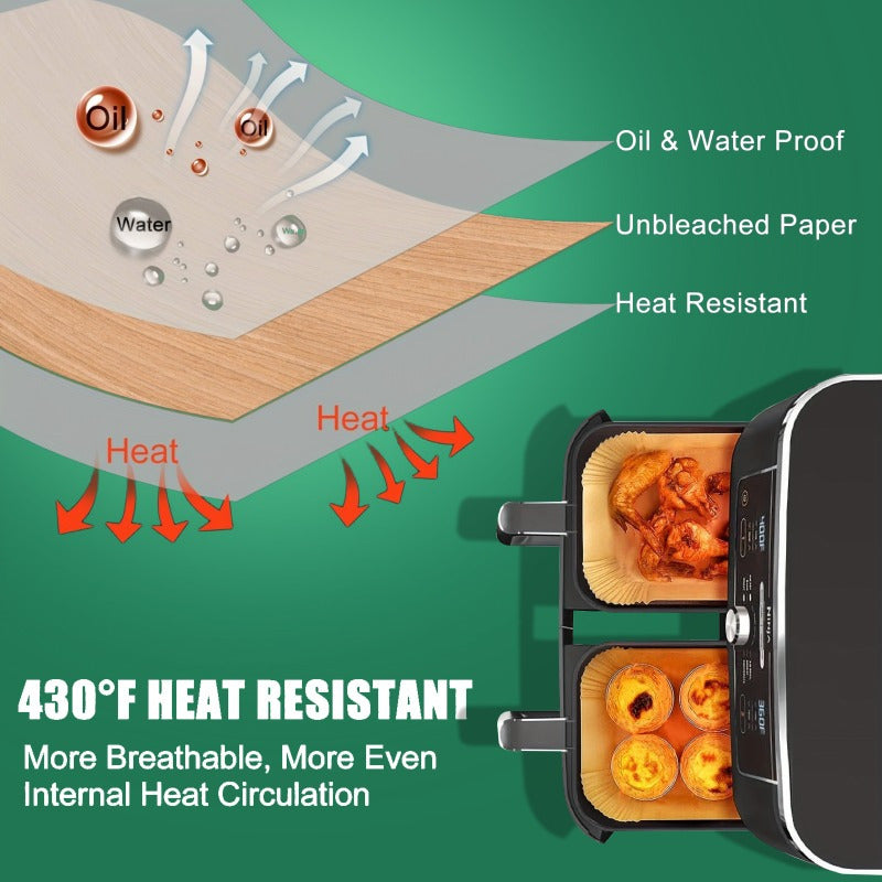 Disposable Air Fryer Liners 100 Pack Waterproof Oilproof Baking Accessories