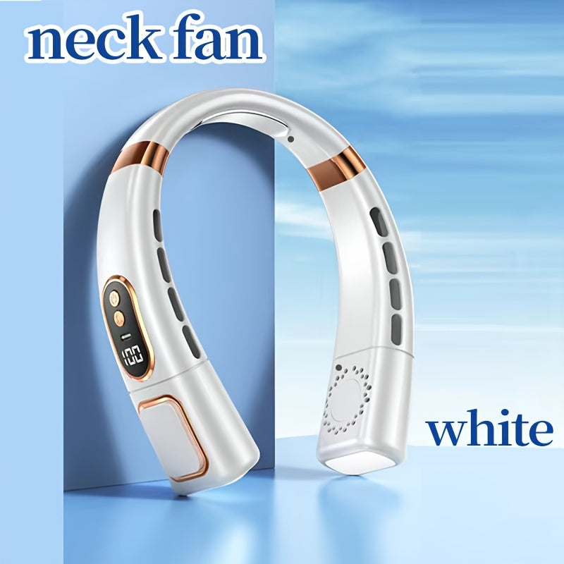 Sayohat uchun portativ bo'yin ventilyatori, bladeless, qayta zaryadlanadigan, qo'ldan erkin shaxsiy sovutgich, ochiq havoda sport uchun