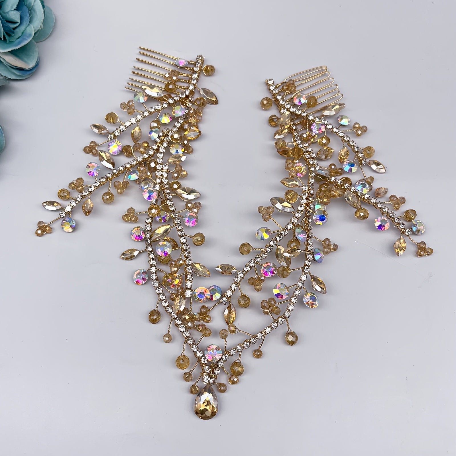 Bohemian Bridal Headpiece with Single Crystal Pendant Forehead Chain Jewelry for Weddings