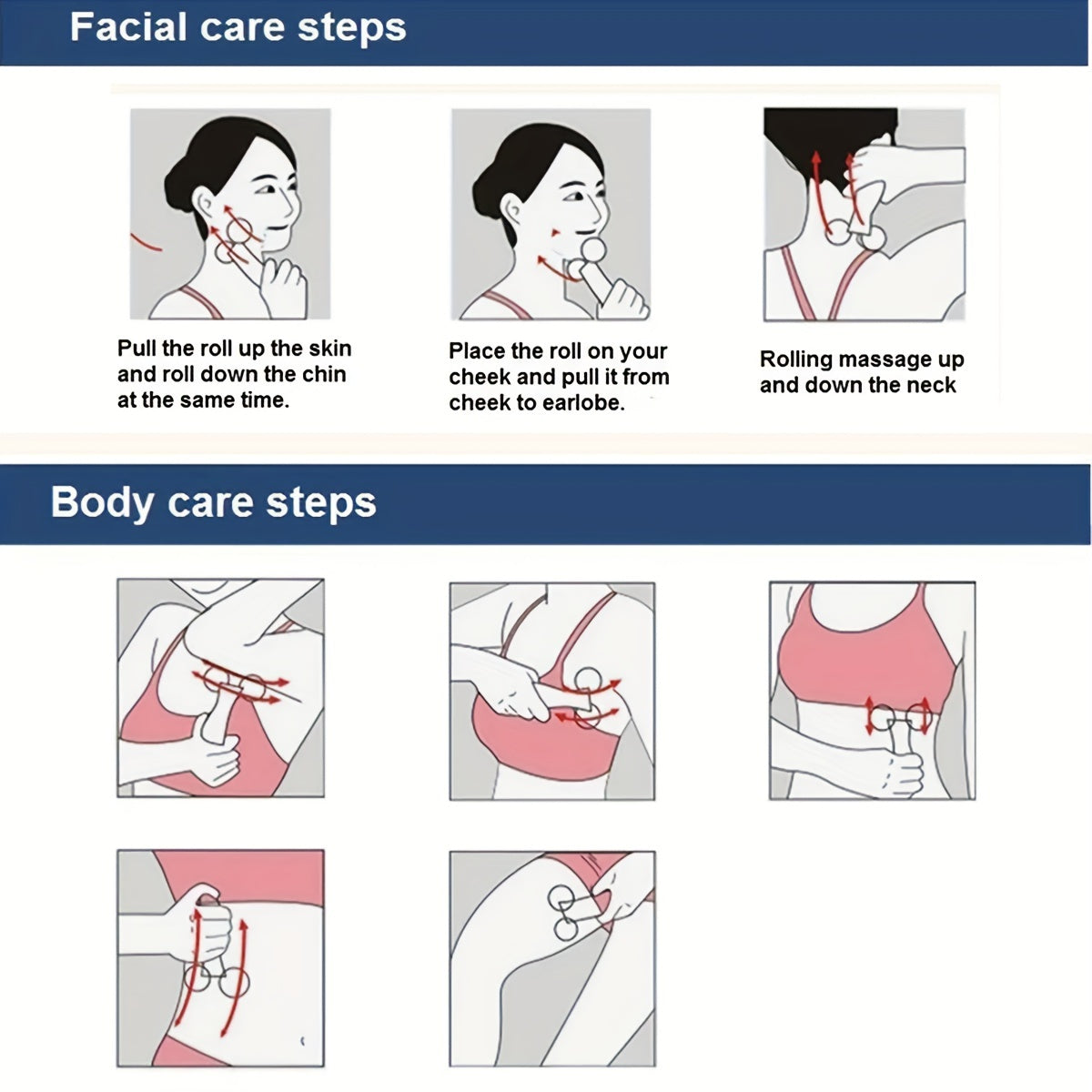 3D qo'lda rulonli massager va Y-shaklidagi yuz va bo'yin uchun relaxatsiya asboblari, kumush to'plam