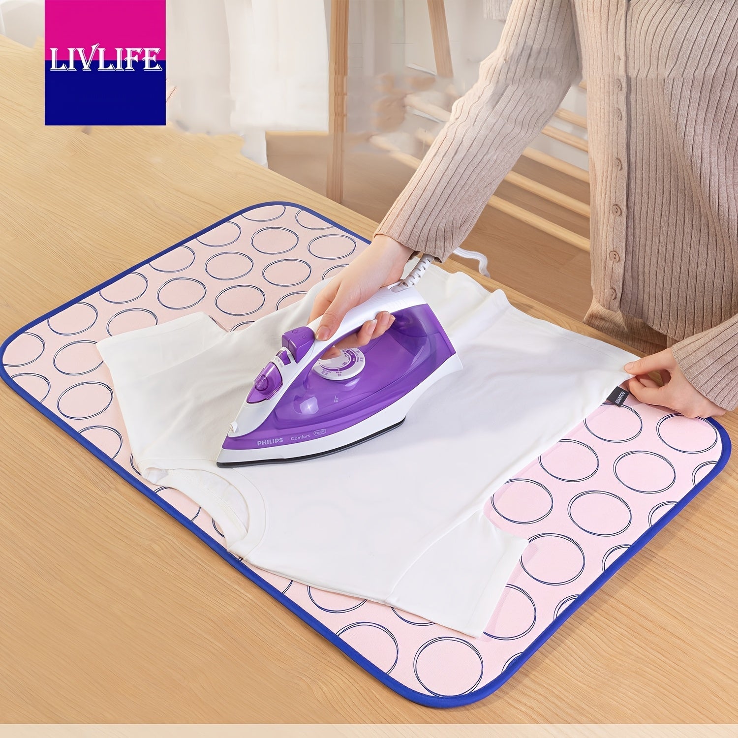Handheld Folding Ironing Mat with Heat Insulation for Home Dorm Use