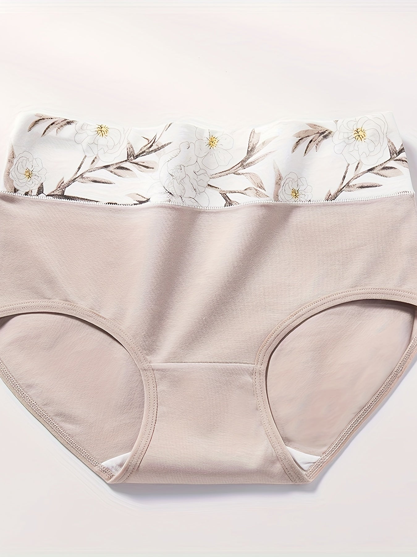 Rangli blokli gullar printi bilan tikilgan briflar - Qulay, nafas oladigan, cho'ziluvchan ayollar ichki kiyimlari