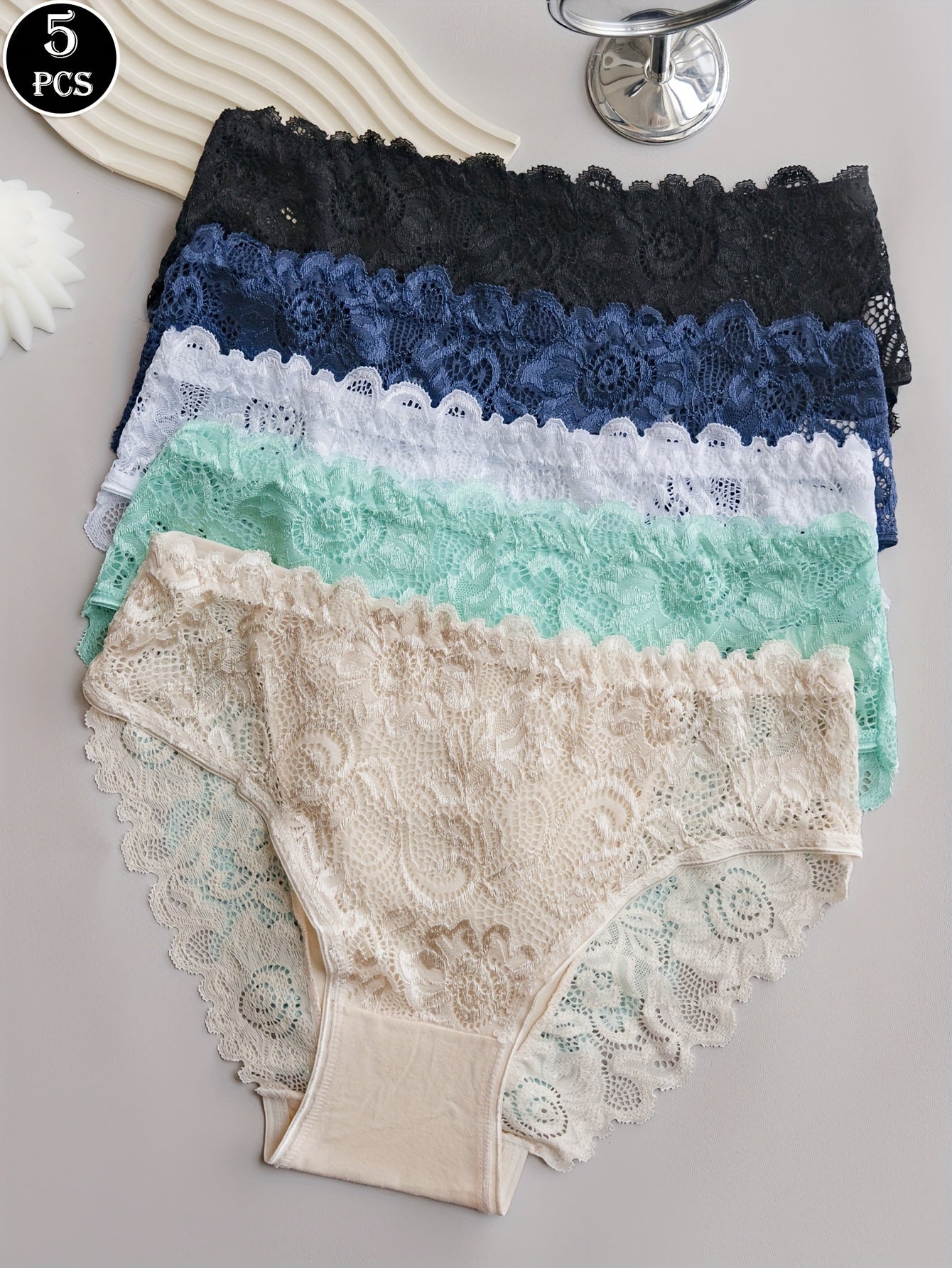 Women's Lace Panties with Scallop Trim, Comfortable Sexy Lingerie