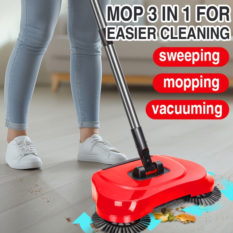 Long Handled Manual Broom and Mop for Hardwood Floors and Tiles