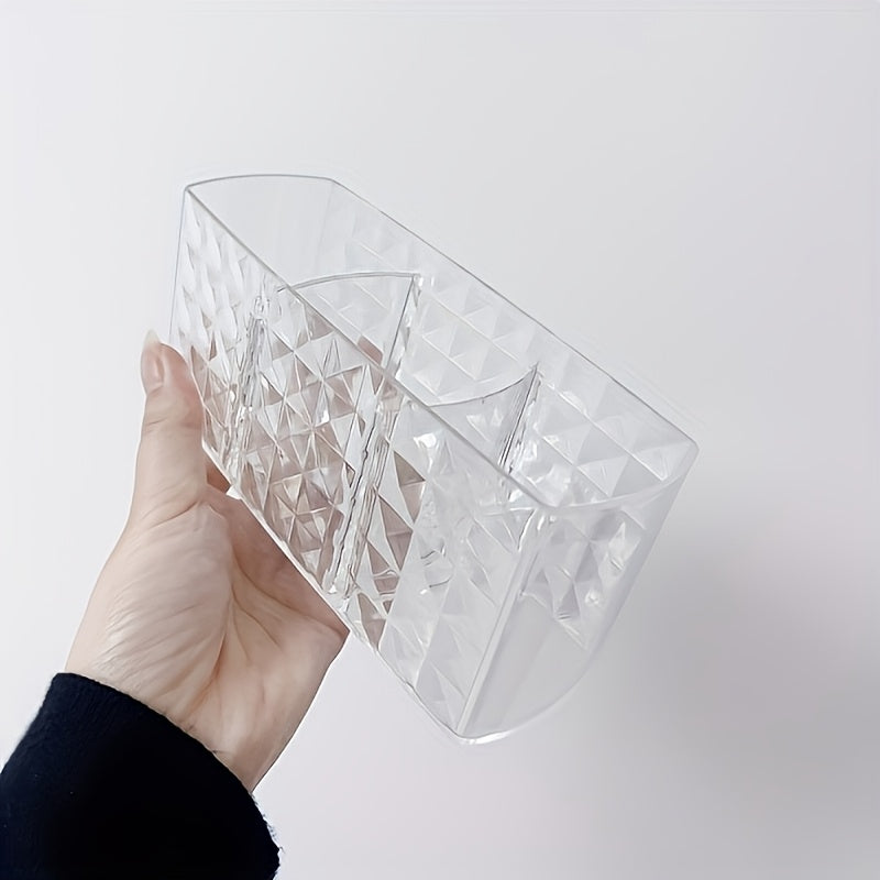 Acrylic Makeup Organizer with Compartments for Brushes and Tools for Gift Use
