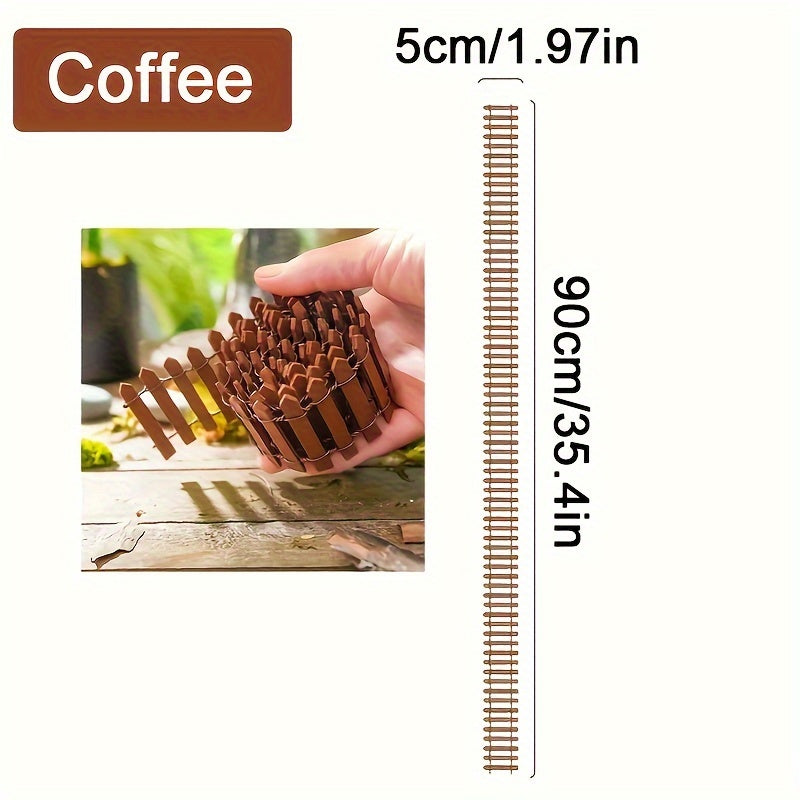 Mini Wooden Fairy Garden Fence White Chocolate Miniature Garden Decor for Home and Garden