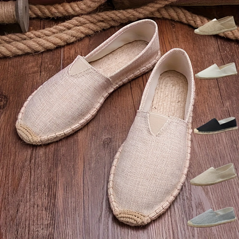 Men's Canvas Slip-On Espadrilles Casual Loafers for Walking and Comfort