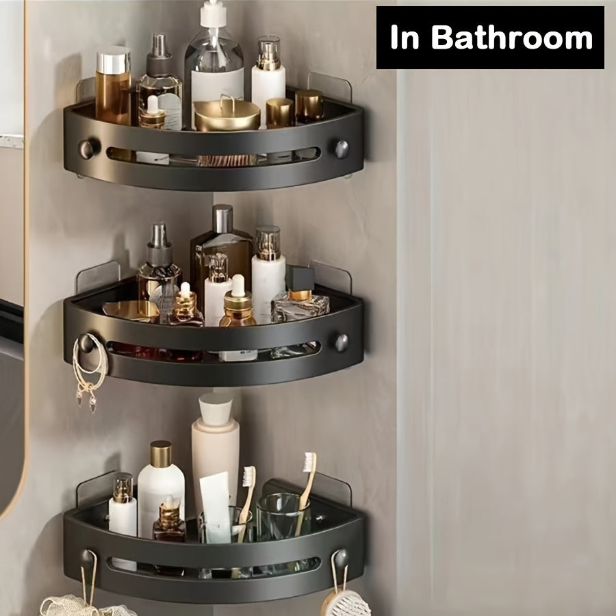 Cesta de ducha de montaje en pared sin taladro para cosméticos y artículos de tocador del baño