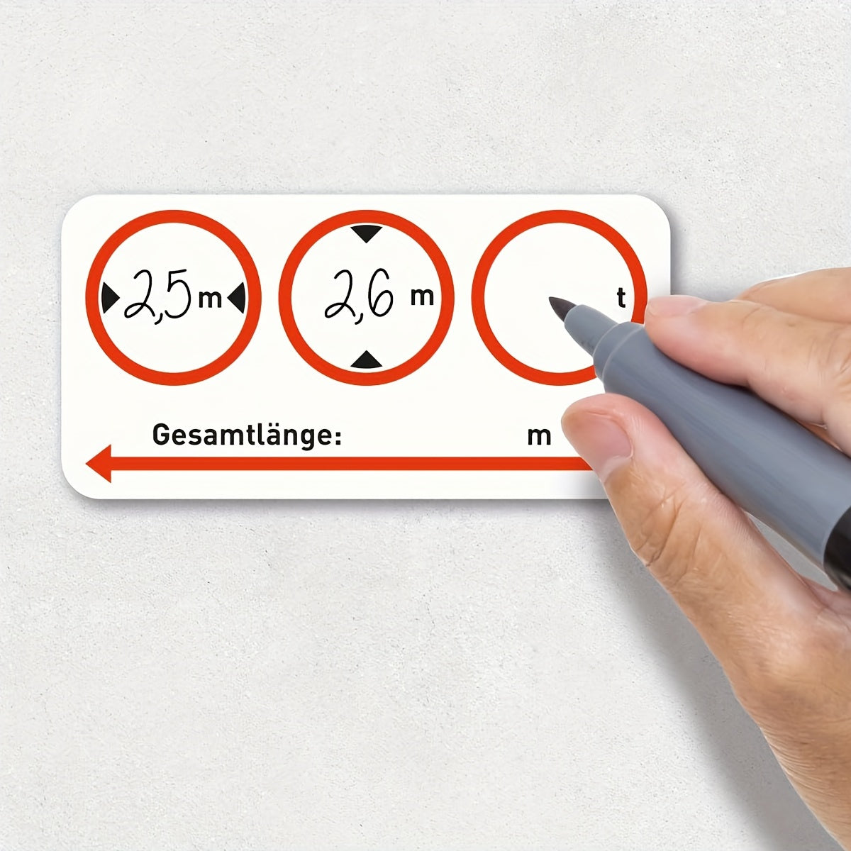 2-Pack PVC Vehicle Dimension Labels Self-Adhesive Car Size Stickers Glossy