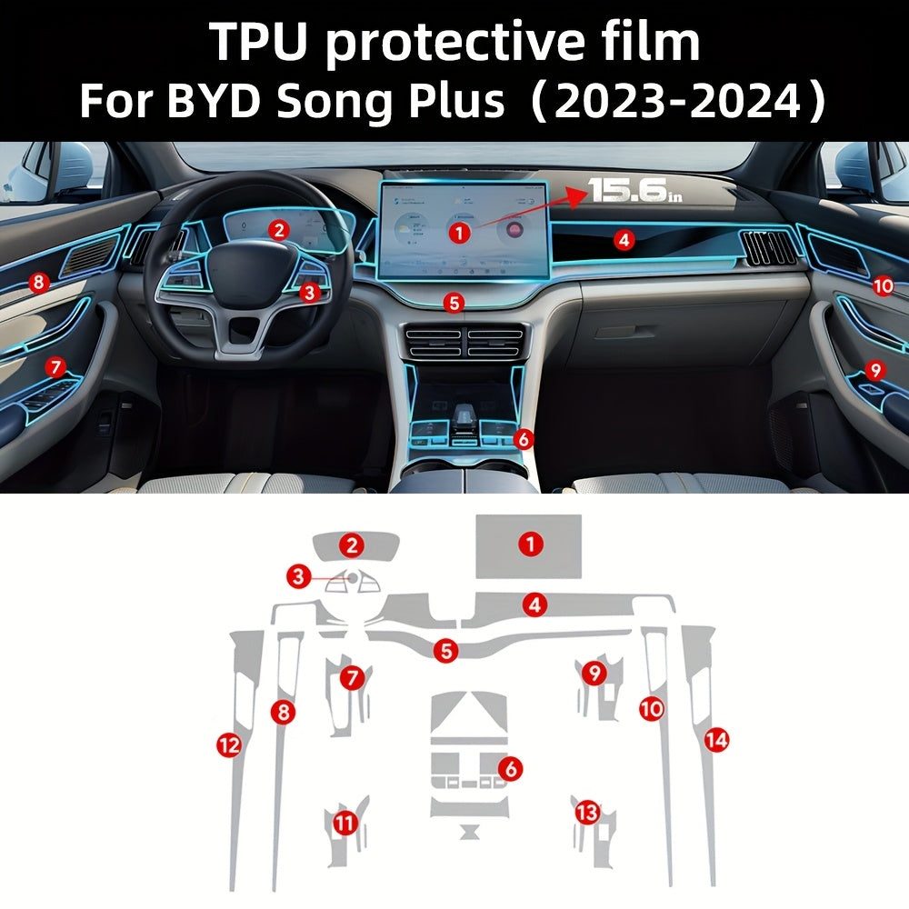 SUV uchun shisha muhofazasi TPU to'liq to'plam, shaffof, 39 sm, chizishga qarshi