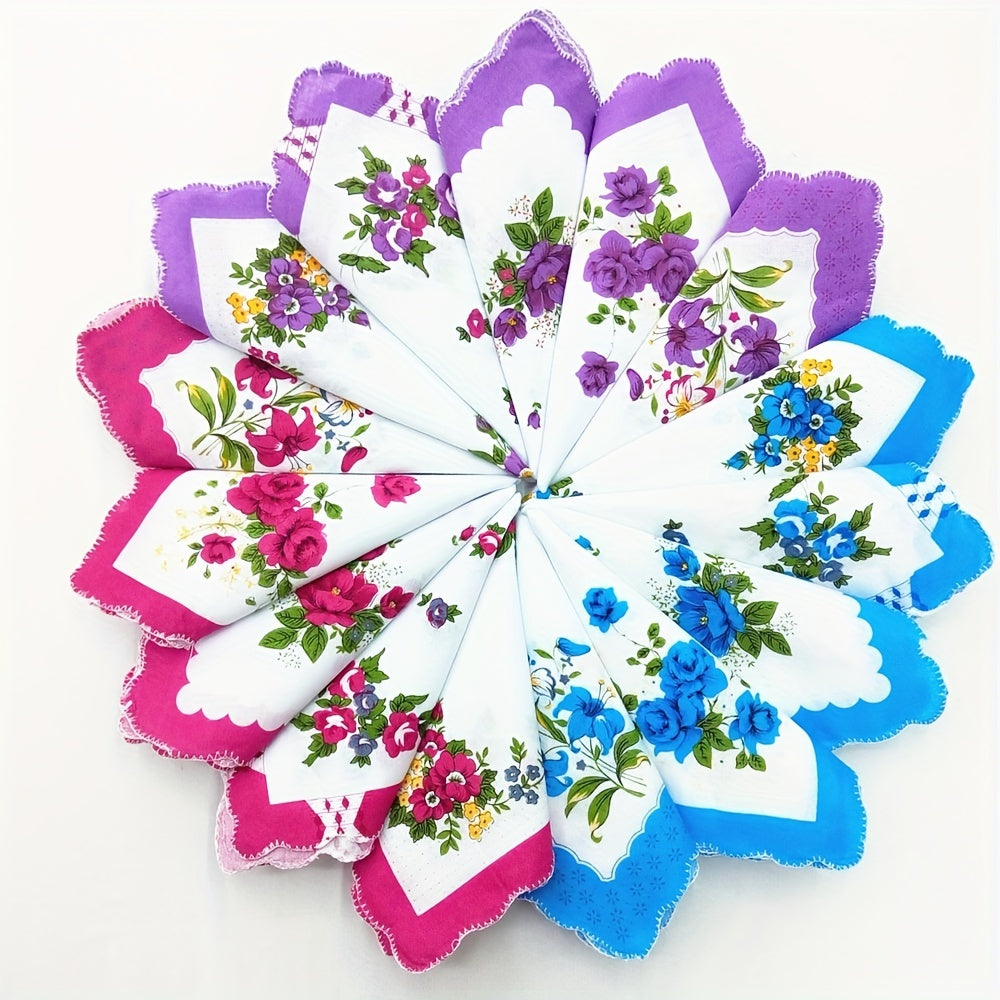 Assorted Cotton Handkerchiefs for Men and Women 27.94 cm Pack of 6 10 or 15