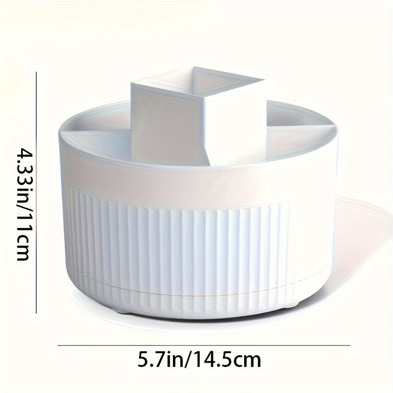 Rotating Makeup Organizer with 5 Compartments, Durable Plastic, Multi-Functional Storage