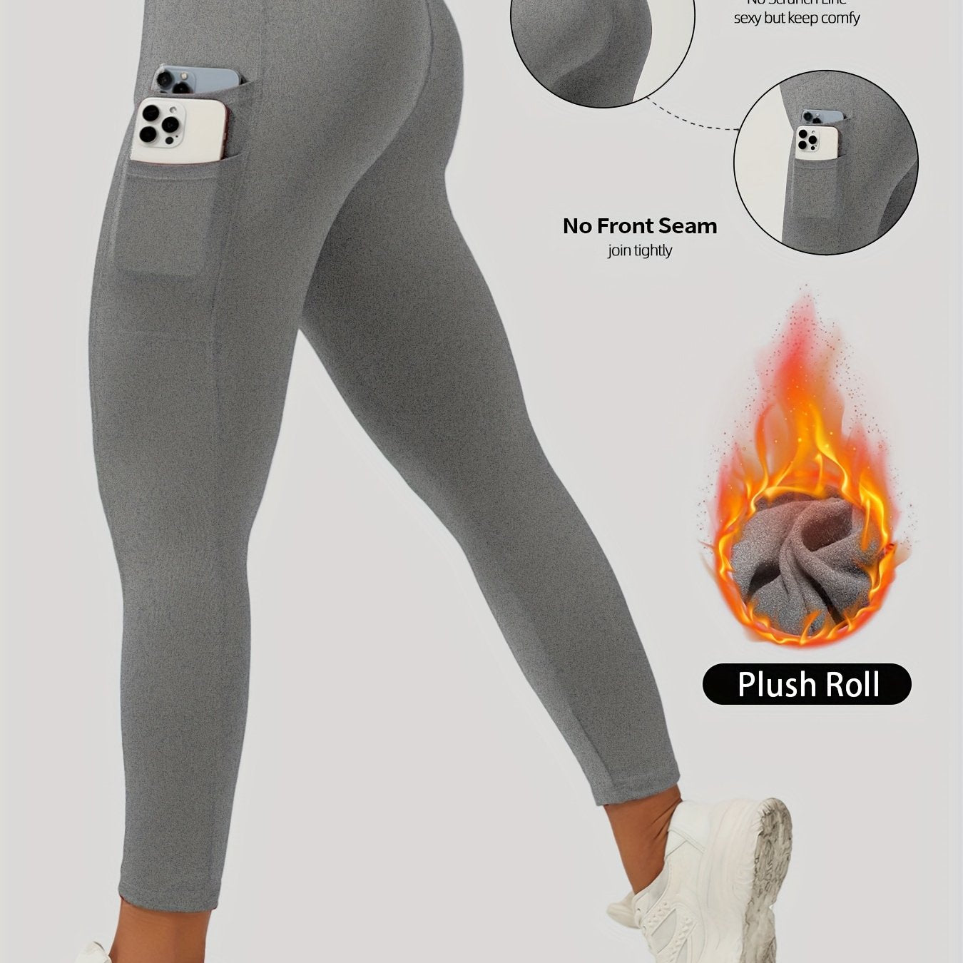 Women’s High-Waist Yoga Leggings with Pockets Tummy Control Stretch