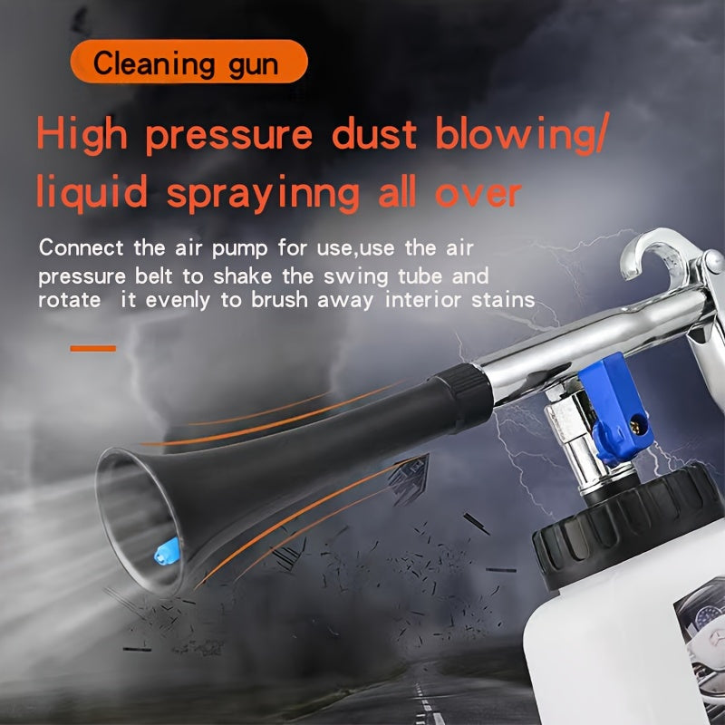 High-Pressure Car Interior Cleaning Gun with Brush and Pneumatic Dust Blower