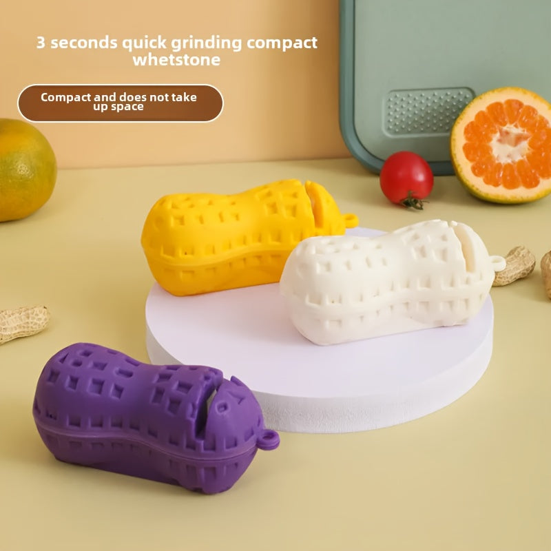Colorful 2-in-1 mini peanut grinder and knife sharpener manual operation