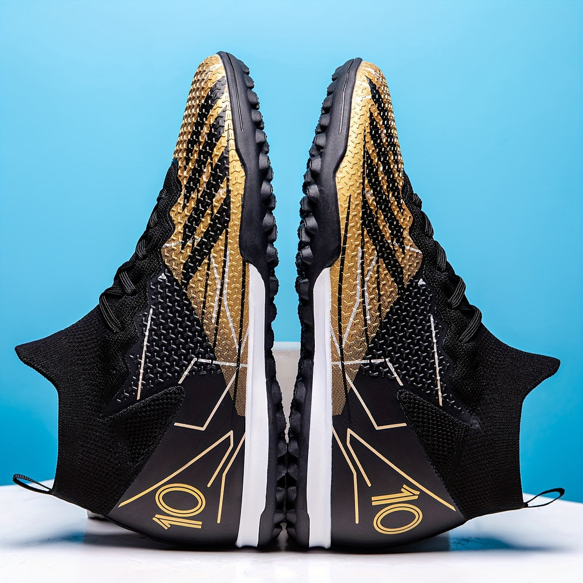 High Top Soccer Shoes Non-Slip Turf Grips Indoor Outdoor Training