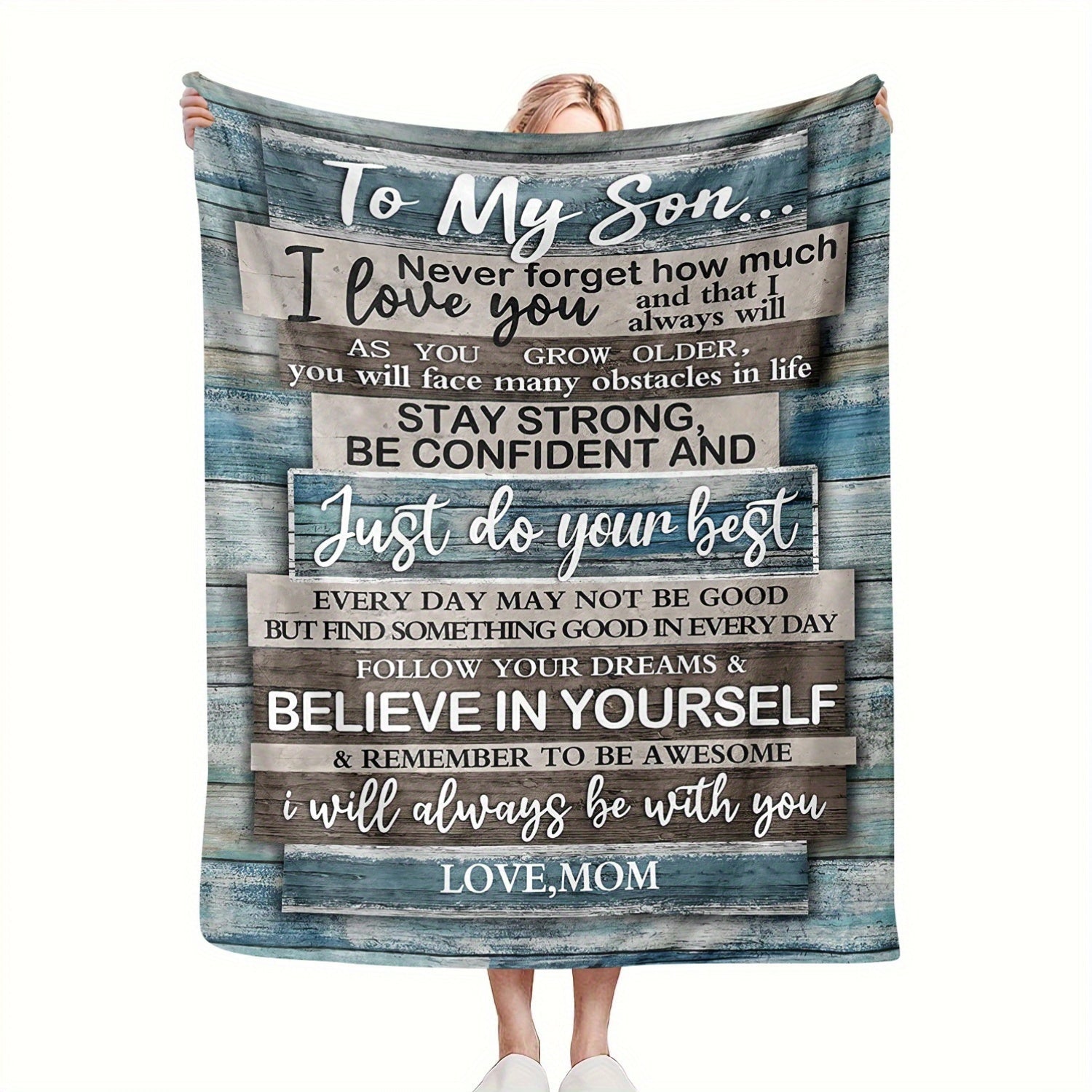 Kids Boy Flannel Throw Blanket with Vintage Quote Soft Digital Print All-Season Gift