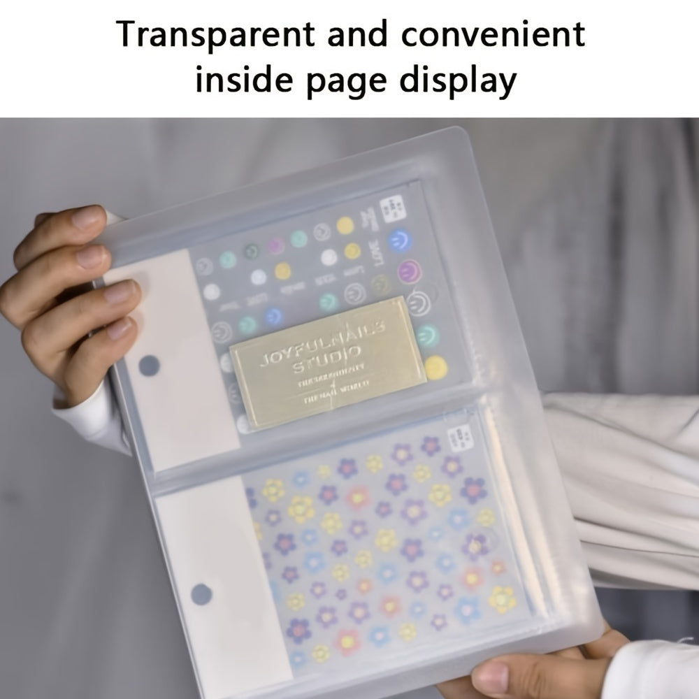 Double-Sided Nail Sticker Album Storage Rack with 80 Sheet Capacity for Home Organization