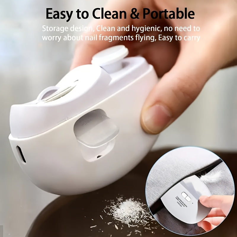 2-in-1 Electric Nail Clipper and Polisher USB Rechargeable Portable Nail Care Device
