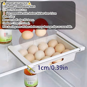3-Pack Adjustable Plastic Refrigerator Storage Bins with 12-Grid Egg Holder for Fruit and Vegetable Organization