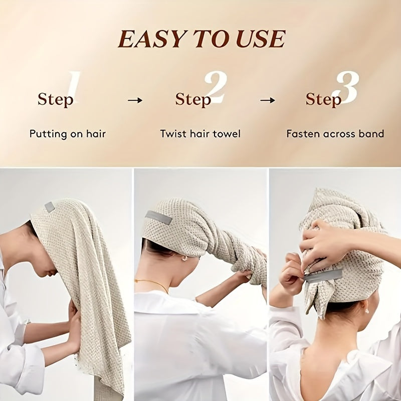 Women Microfiber Hair Towel Wrap Soft Quick Dry Water Absorbent Cap