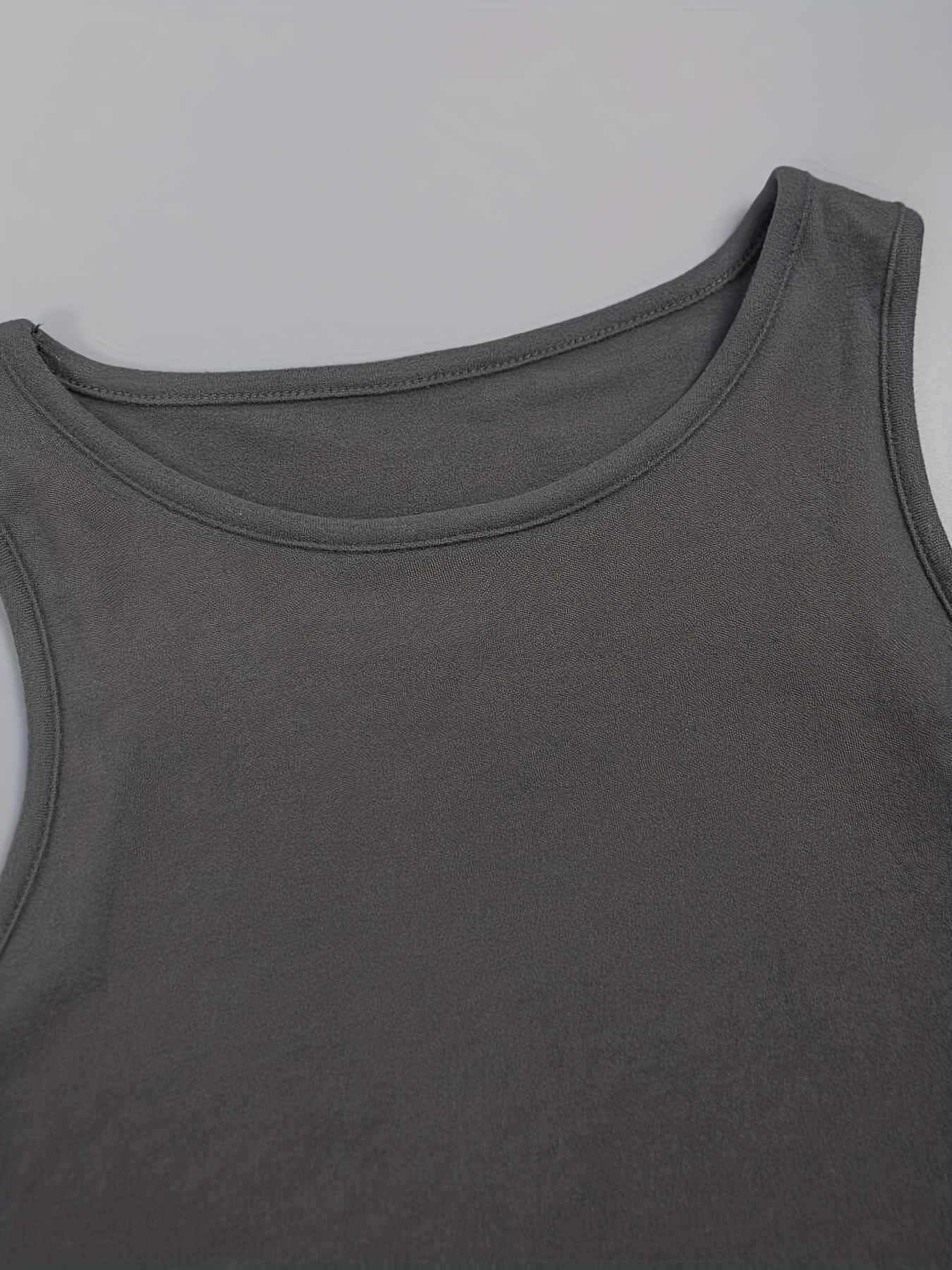 Women's Solid Color 3-Piece Set Sleeveless Tank Tops and Joggers Black White Gray