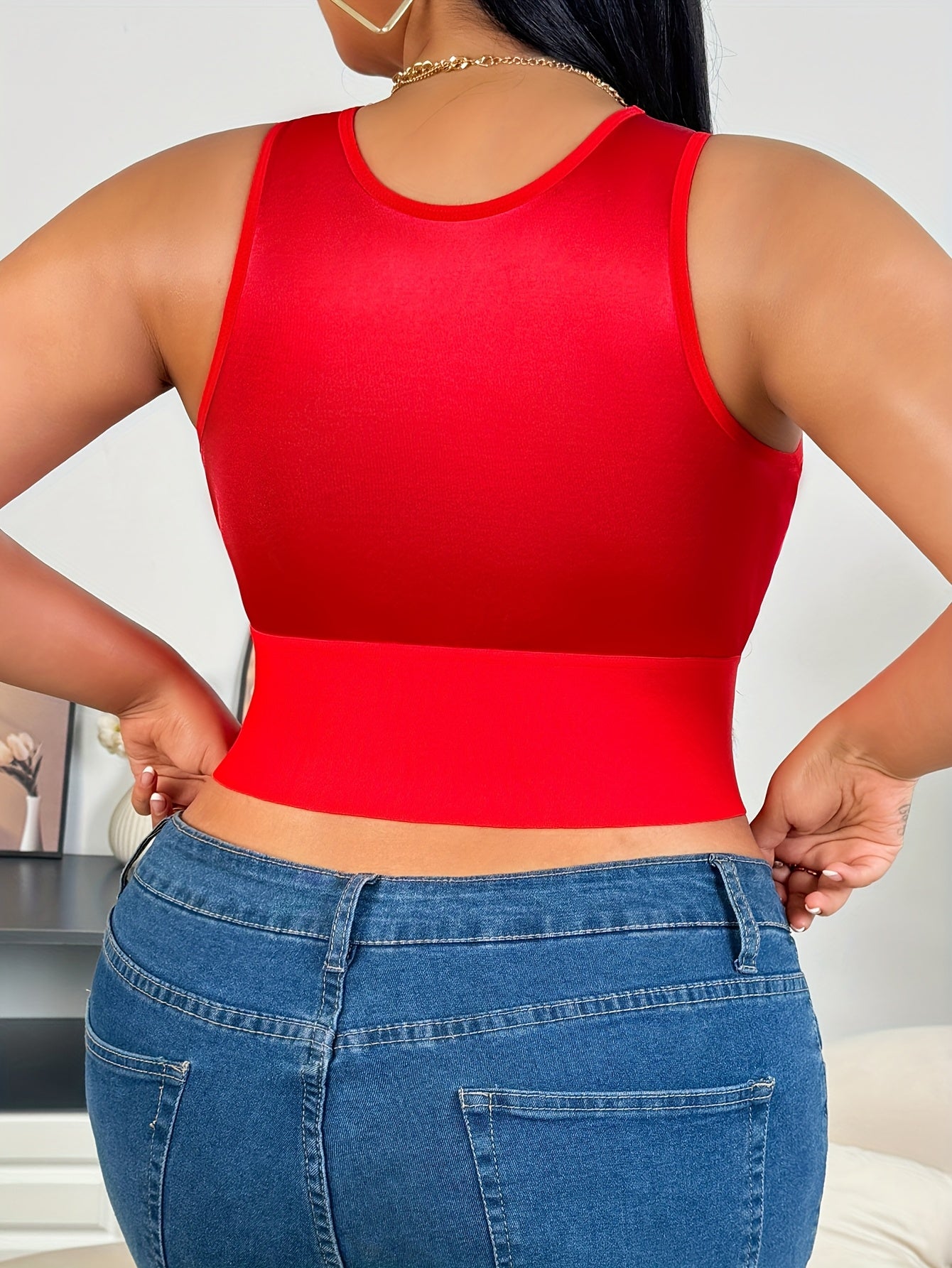 Women's Lace Trim Wrap Skirt with Zipper, Red Floral Accents