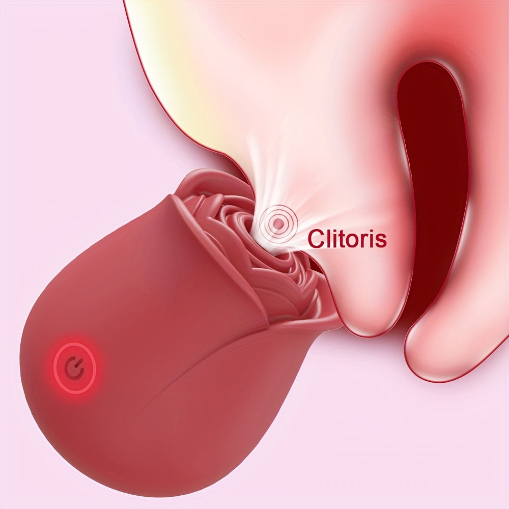 Ayollar uchun Rose Sucking Vibrator, 10 ta rejimli qayta zaryadlanadigan klitoral stimulyator