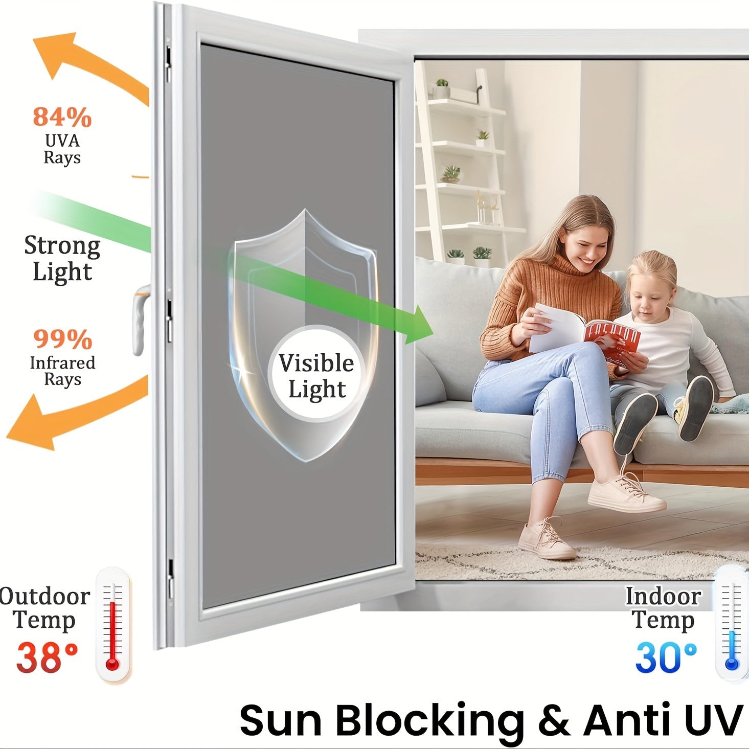 PVC Privacy Window Film 3mil Reflective Mirror Sunblock for Daytime Privacy