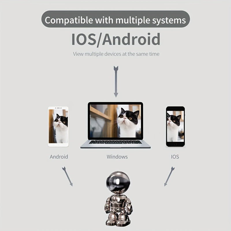 WiFi ichki IP kamerası, kechqurun ko'rish, avtomatik izlash va masofadan boshqarish bilan